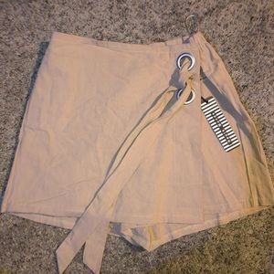 Fold Over Tan Skort